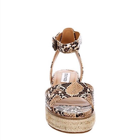 Steve Madden GABI ESPADRILLE PLATFORM SANDAL Tan Snakeskin New NWT - Picture 3 of 9
